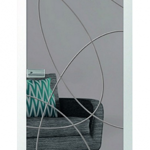 Rillenschliff Glastür mit Fläche matt